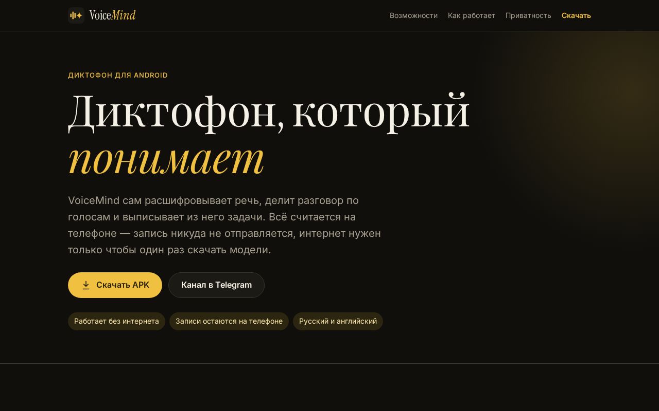 Preview of Voicemind Site