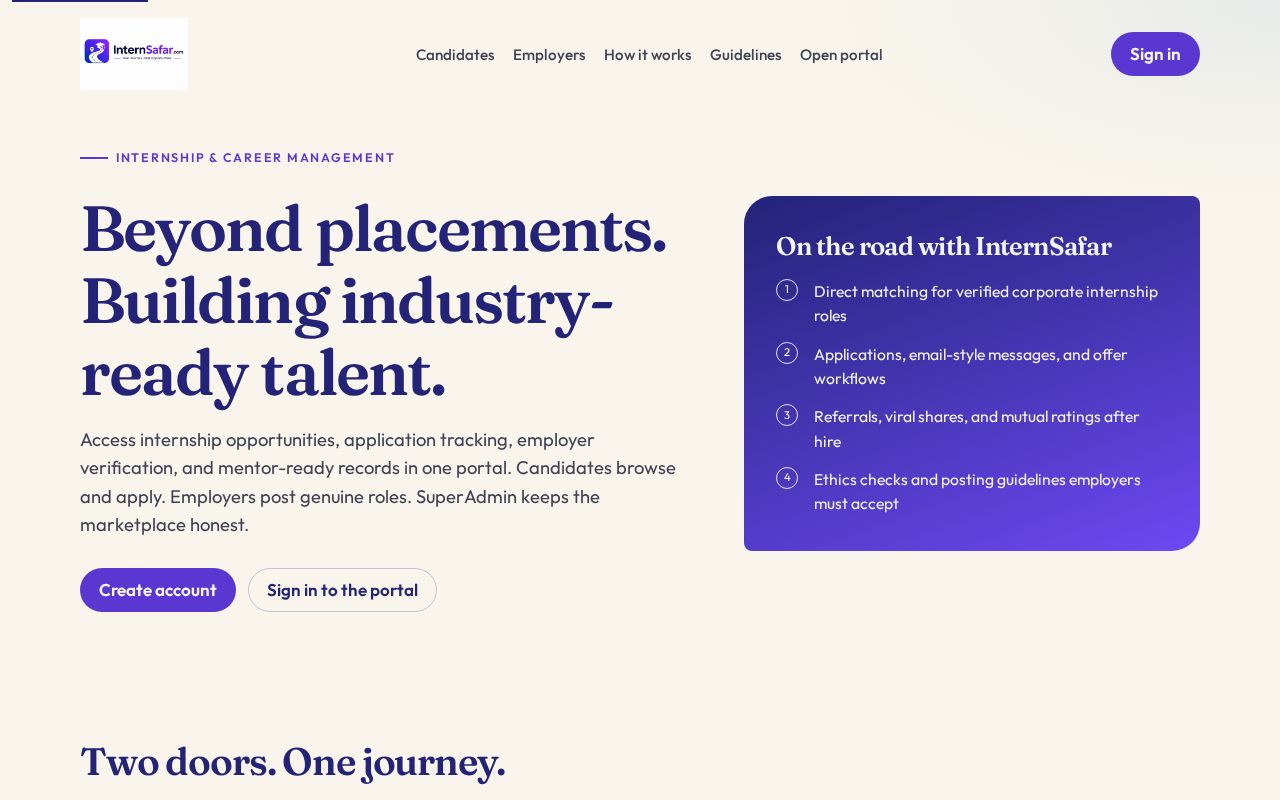 Preview of Internsafarwebsite