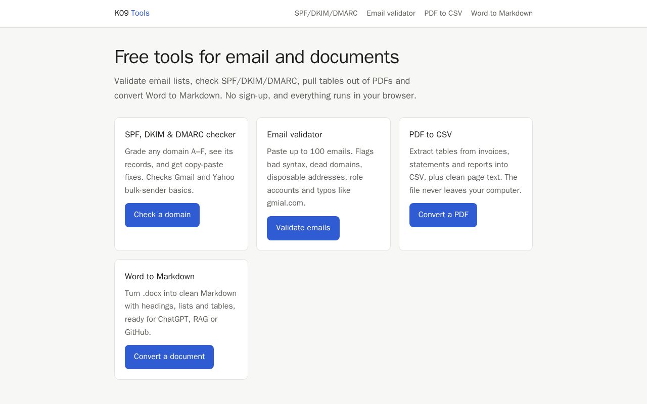 Preview of K09 Tools