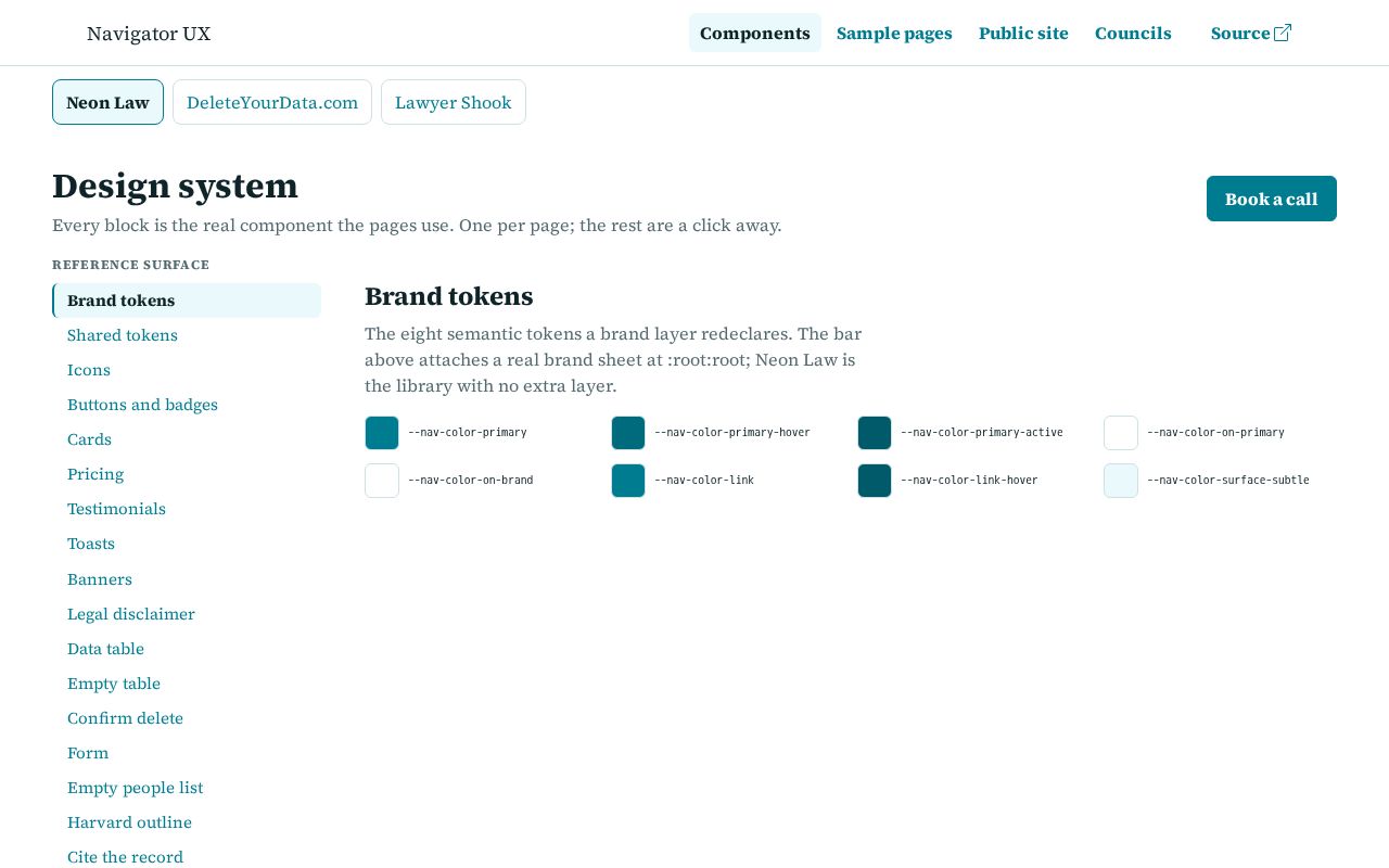 Preview of Component library for vibe lawyering