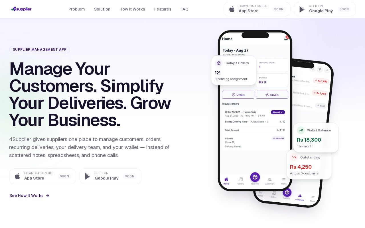 Preview of Supplier Website