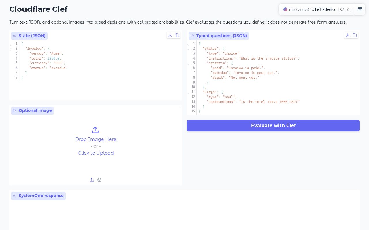 Preview of Cloudflare Clef Decision Demo