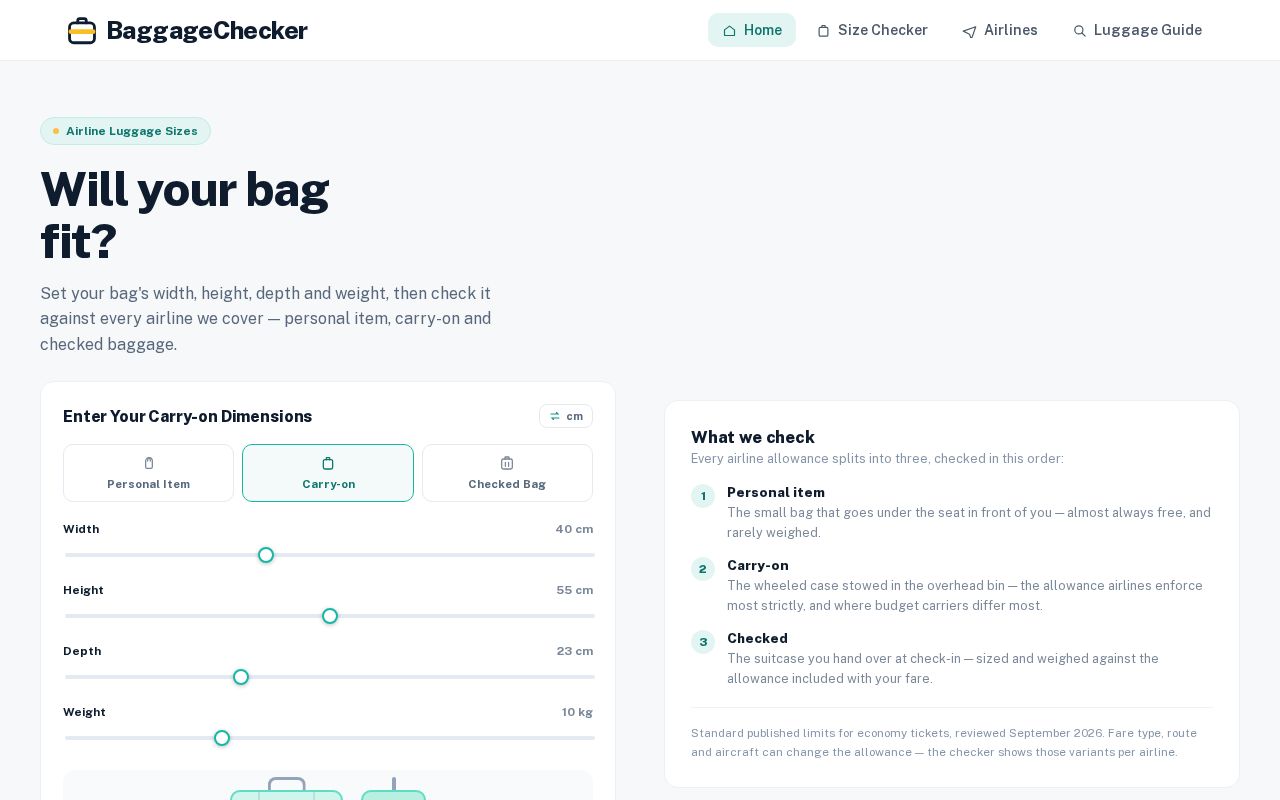 Preview of baggagechecker