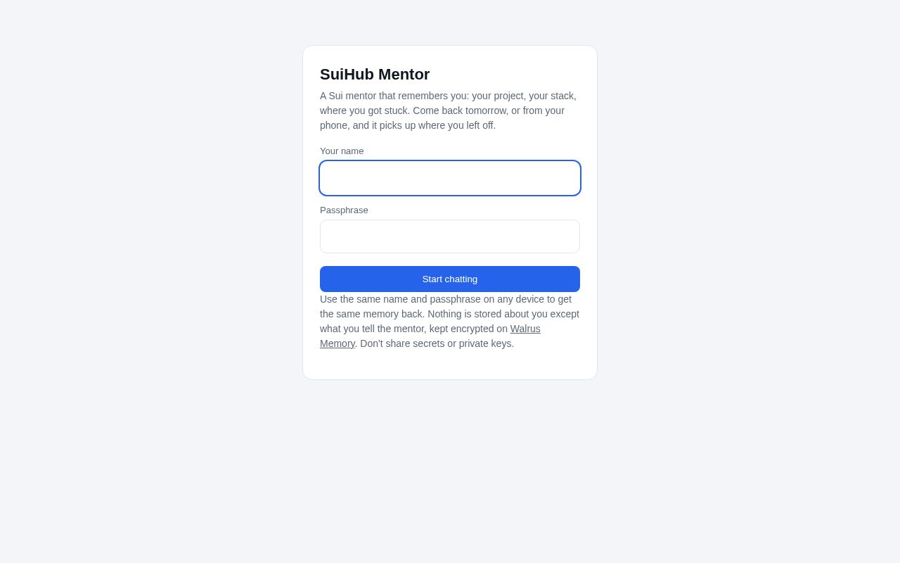 Preview of Suihub Mentor