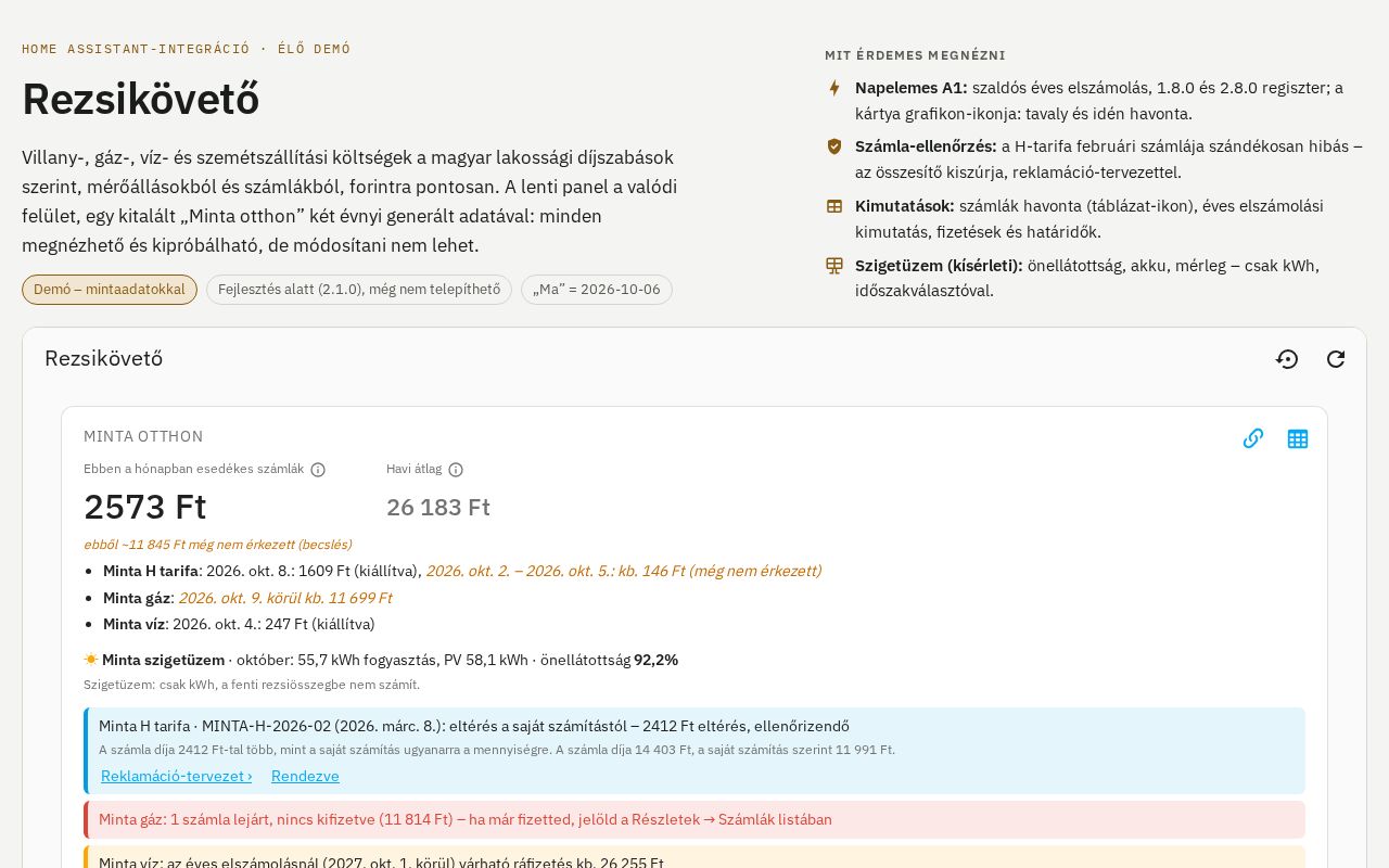 Preview of Rezsikoveto Demo