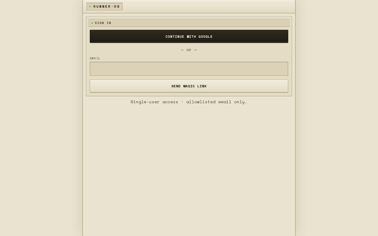 Preview of Runner OS