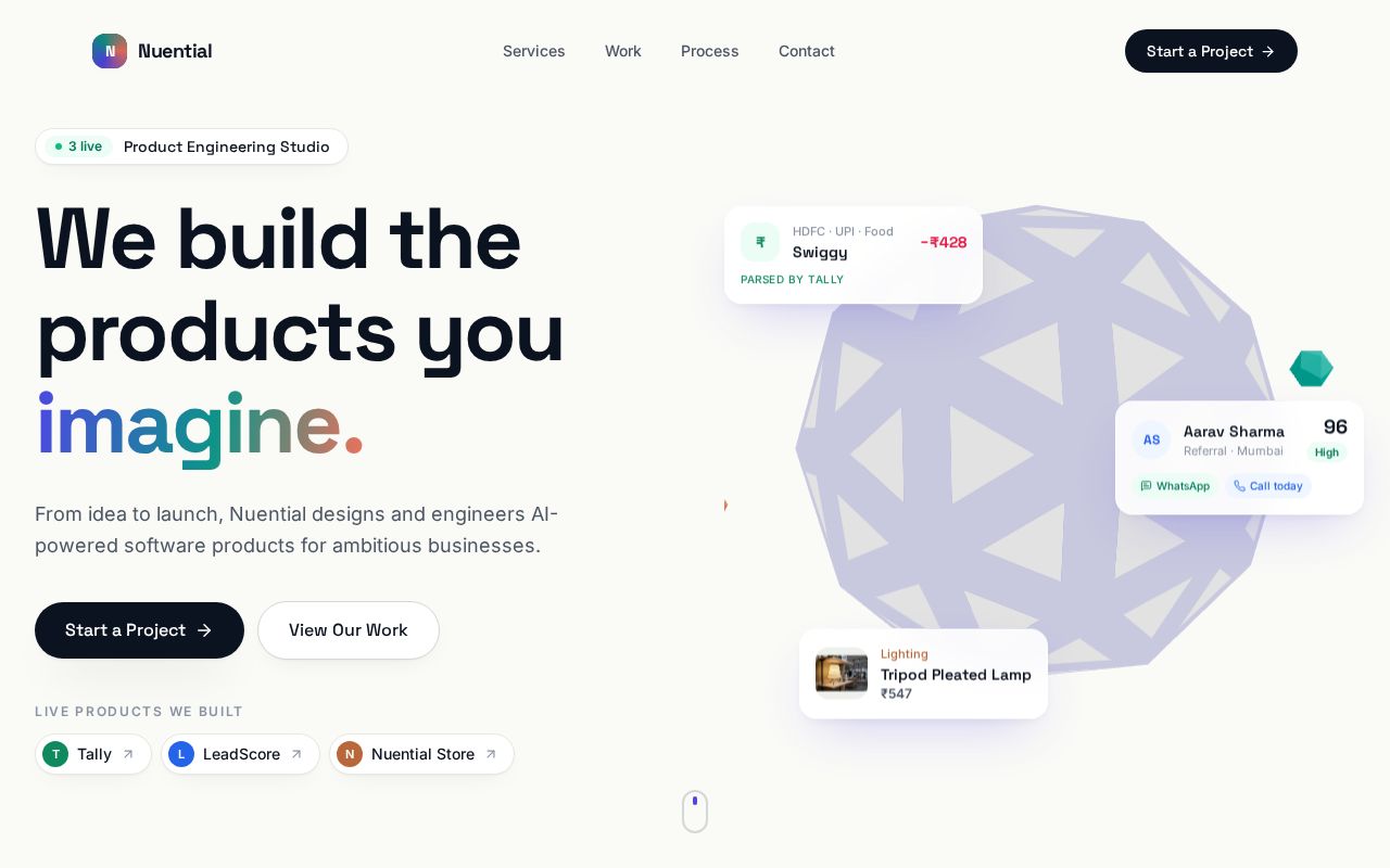 Preview of Nuvential Landing Page