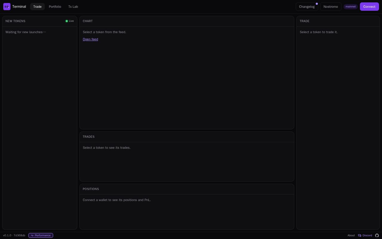 Preview of Solana Trading Terminal