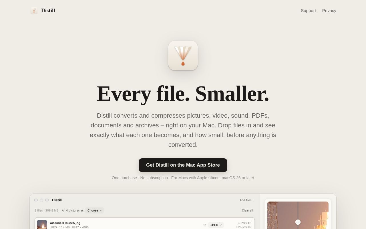 Preview of Distill App