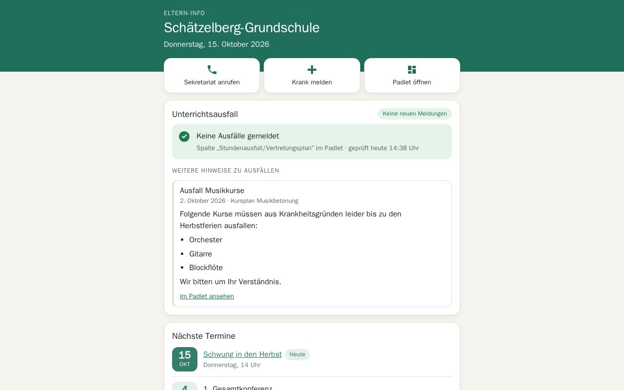 Preview of Schaetzelberg Eltern Dashboard