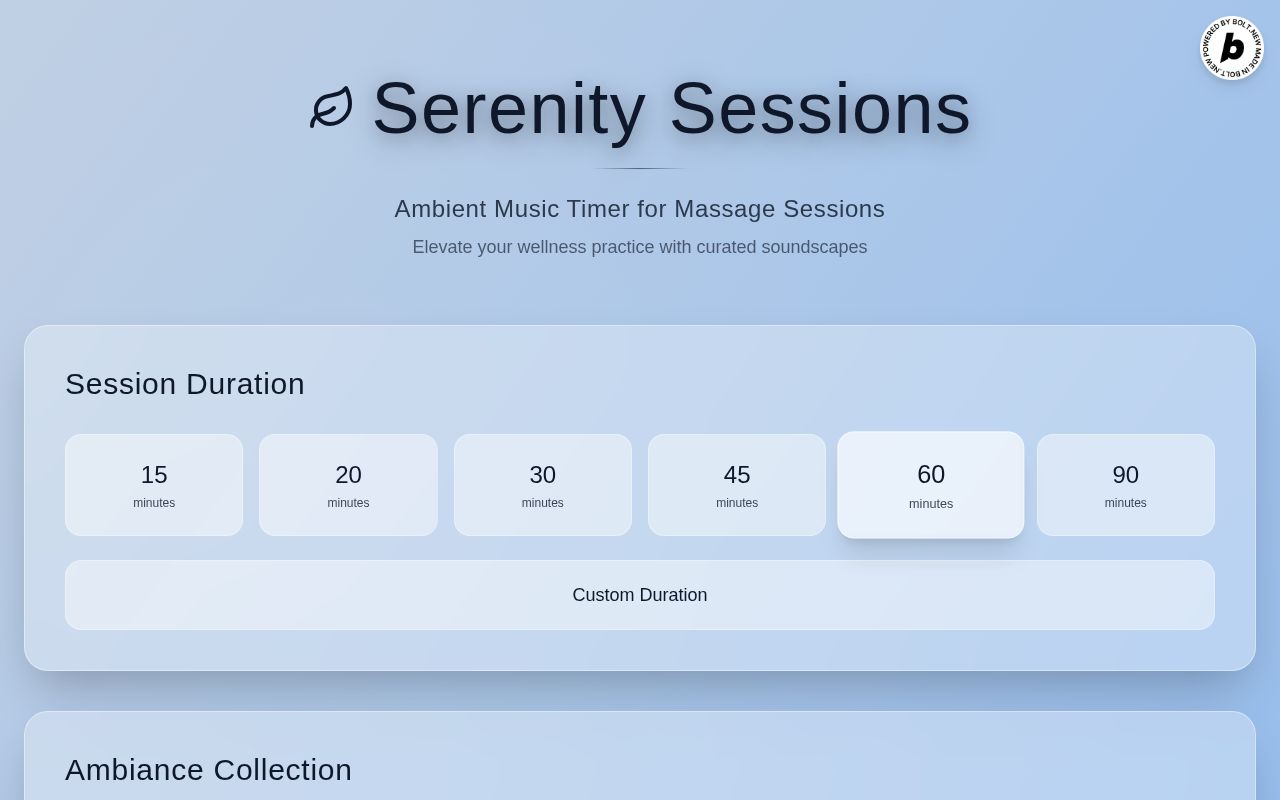 Preview of Serenity sessions