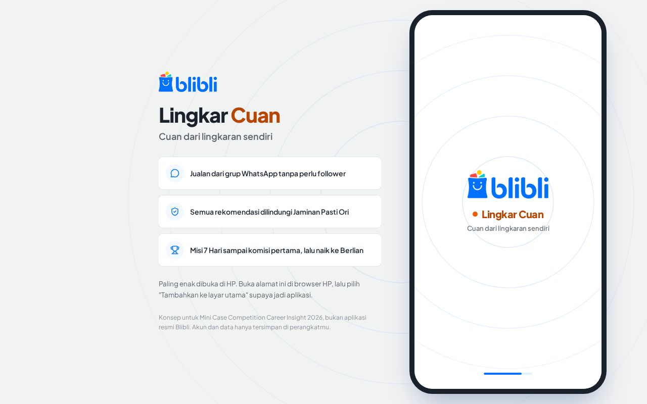 Preview of Lingkar Cuan Prototype