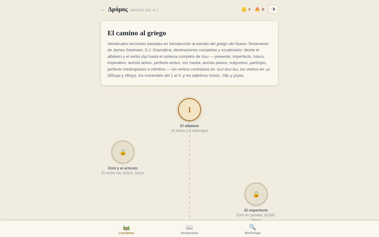 Preview of Griego del Nuevo Testamento — app interactiva en español (Swetnam)