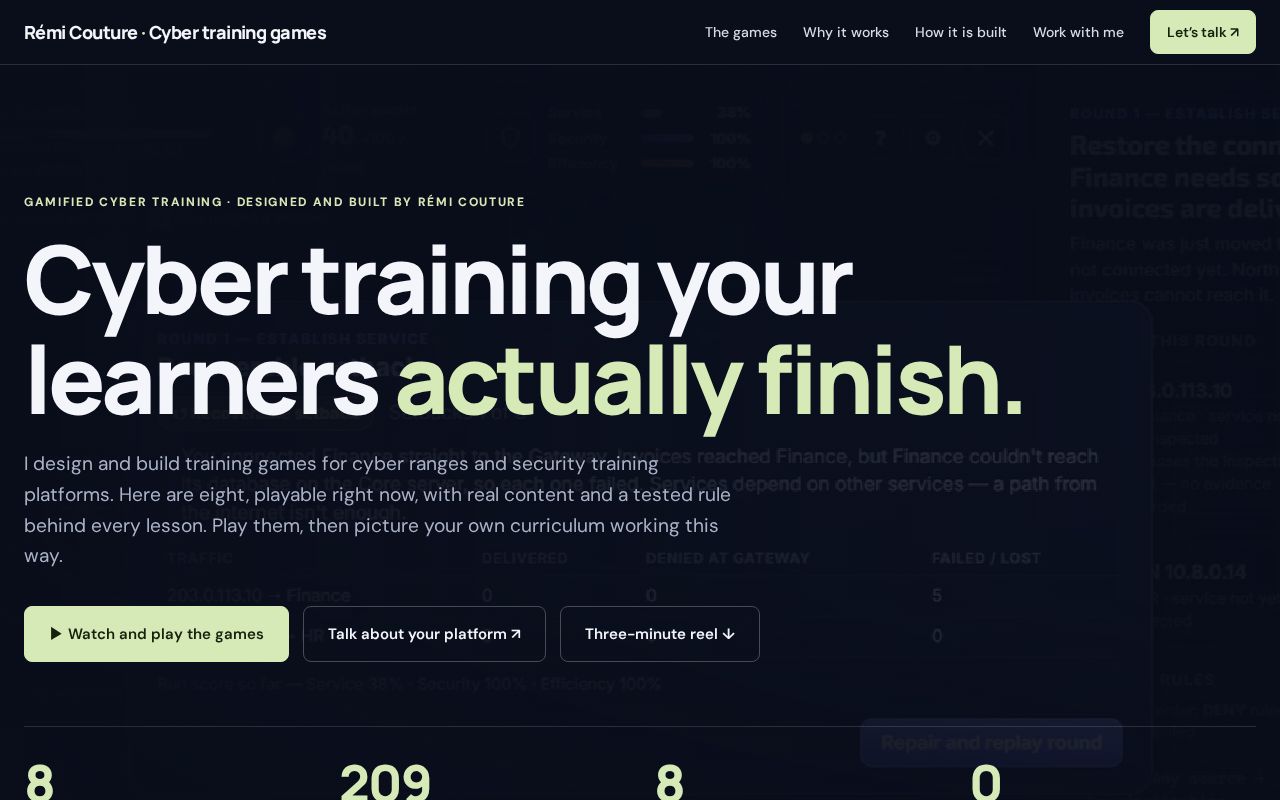 Preview of Cyber Training Games