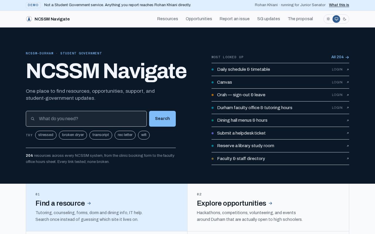 Preview of NCSSM Navigate