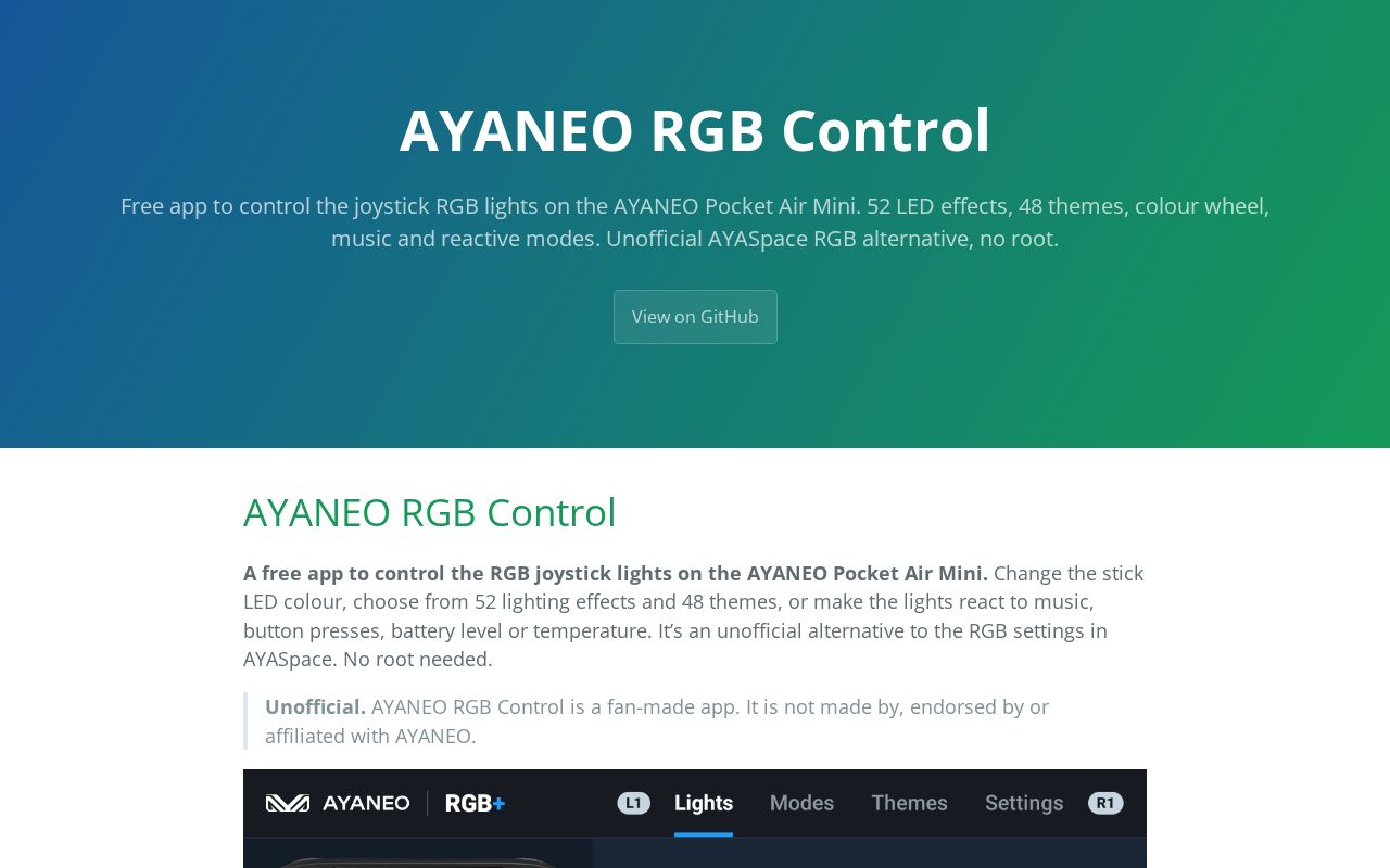 Preview of Ayaneo Rgb Control
