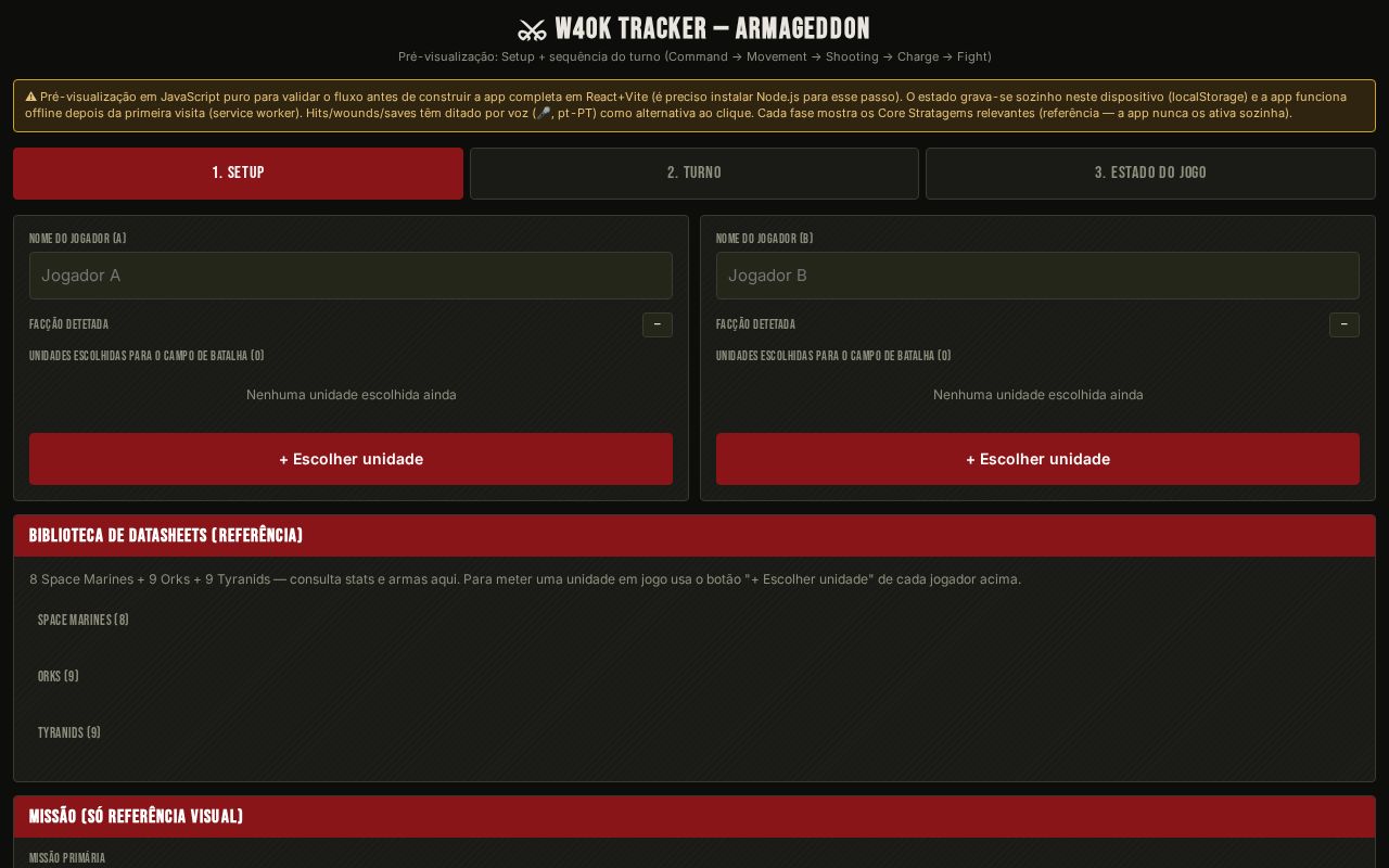 Preview of W40k Tracker Armageddon