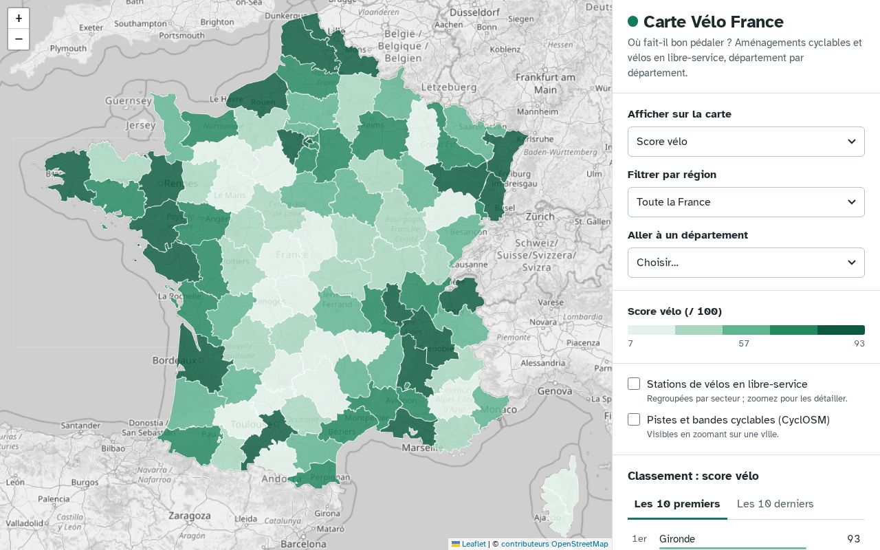 Preview of Carte Velo France