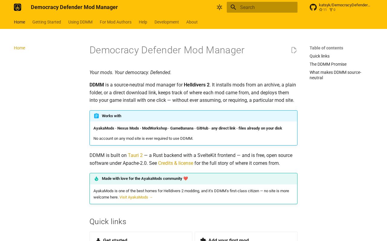 Preview of DemocracyDefenderModManager