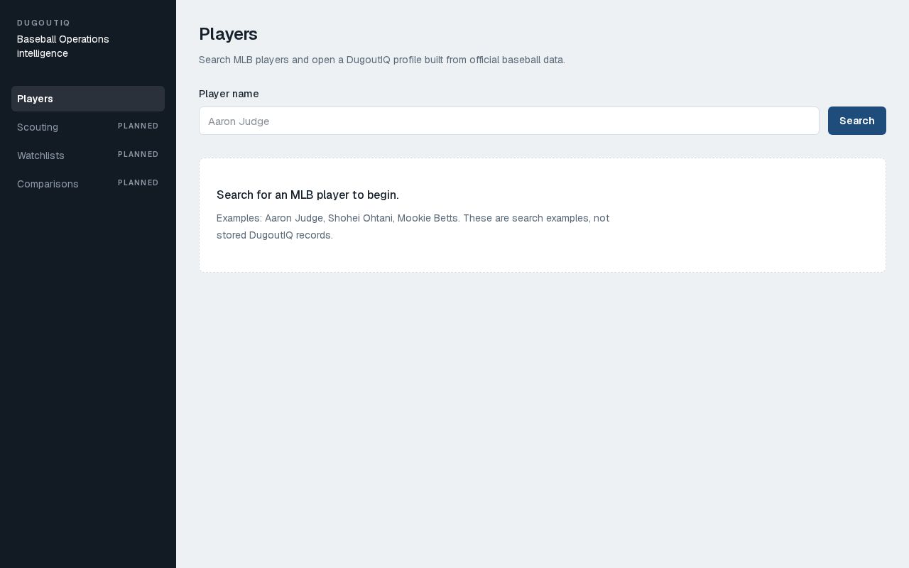 Preview of DugoutIQMLB