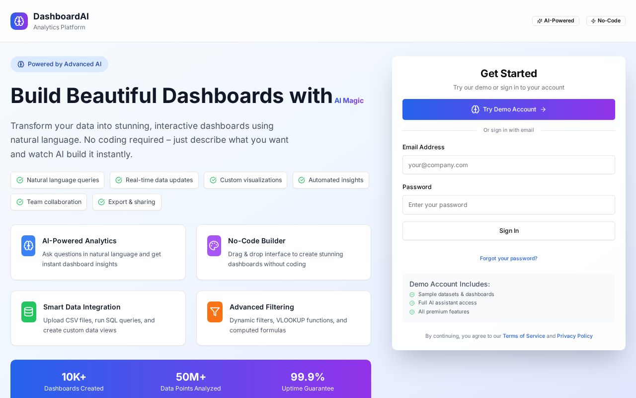 Preview of DashWizard AI
