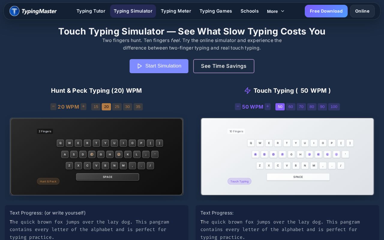 Preview of Compare Hunt-and-Peck VS Touch Typing