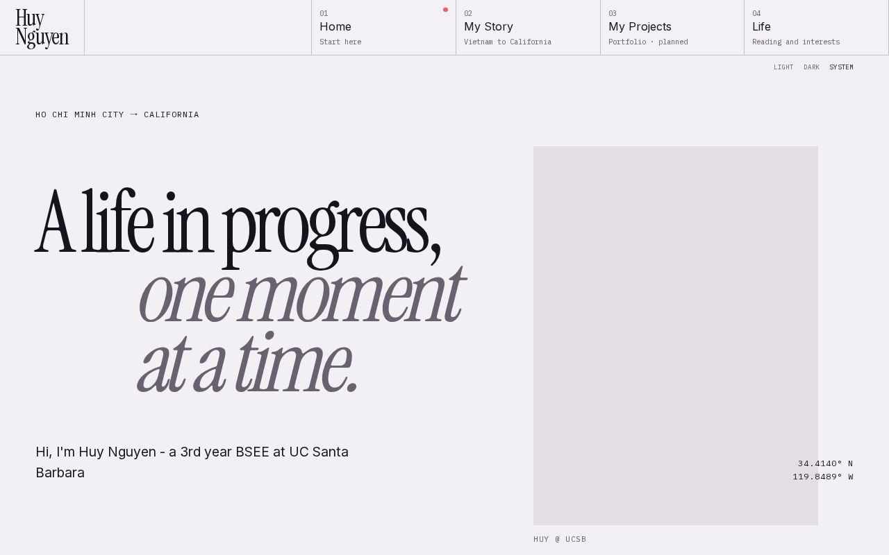 Preview of Personal Website