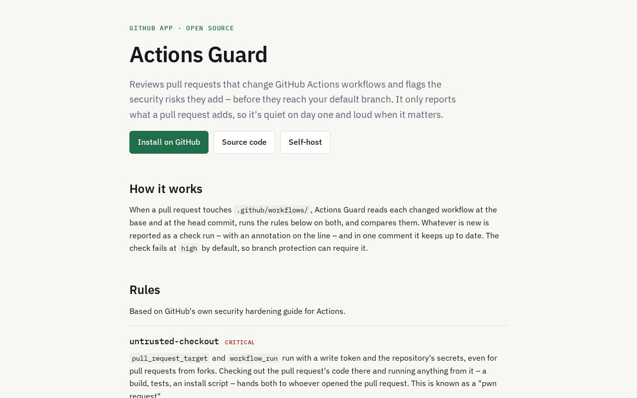 Preview of Actions Guard