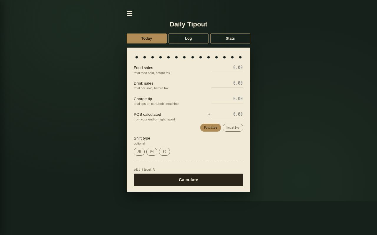 Preview of Tipout App