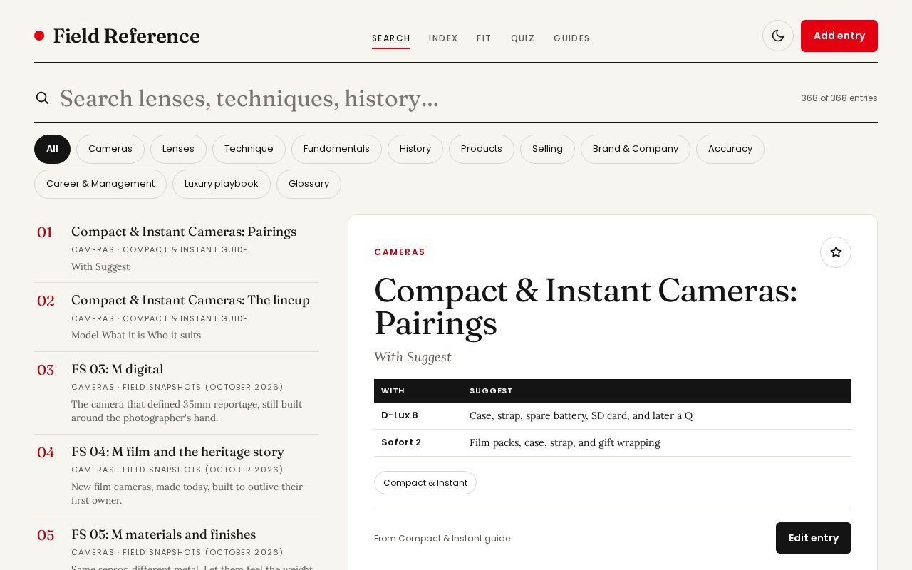 Preview of Field Reference