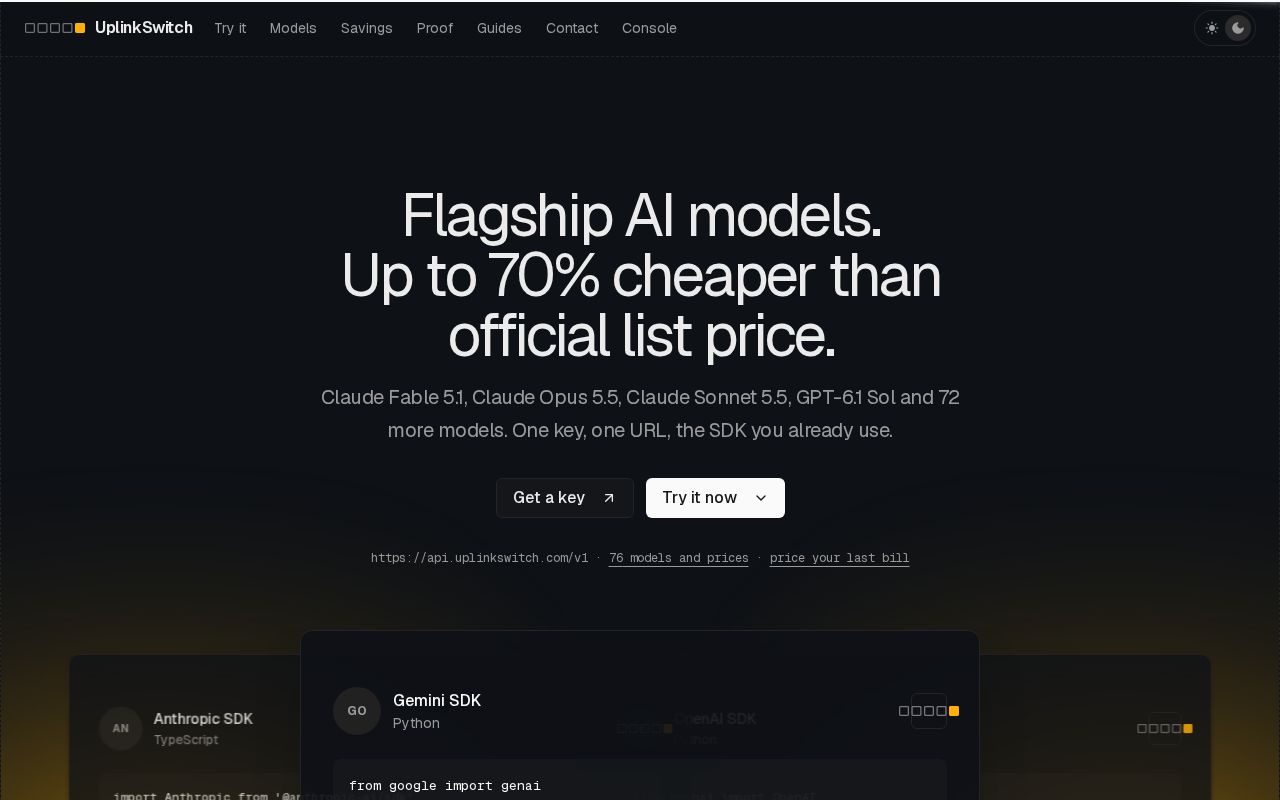 Preview of Uplinkswitch Ai Sdk Provider