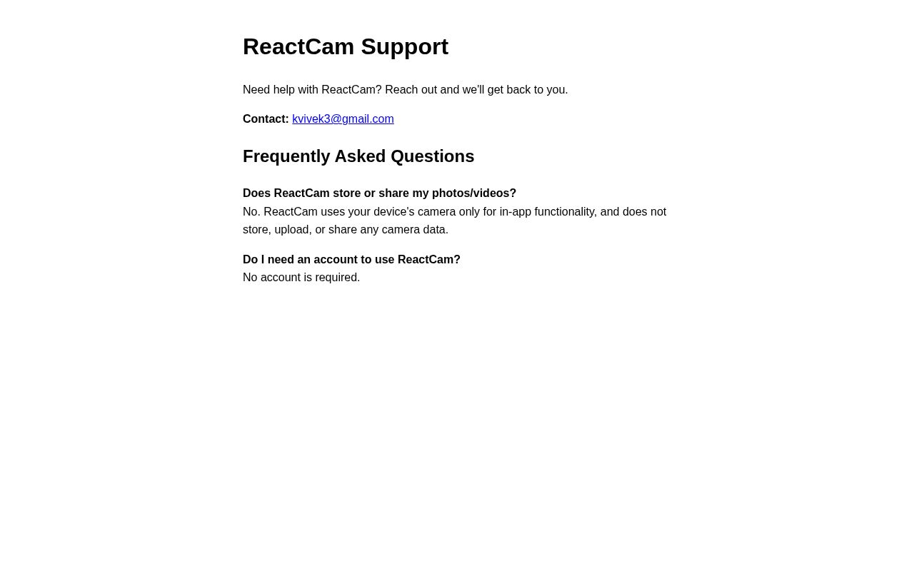 Preview of ReactCam