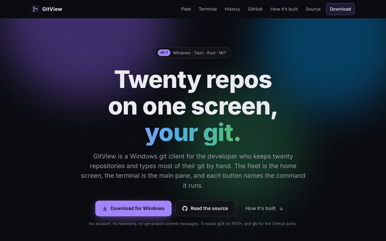 Preview of GitView: the fleet-first git client