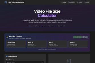 Preview of Video File Size Calculator