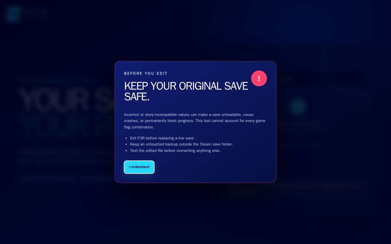 Preview of P3r Save Editor