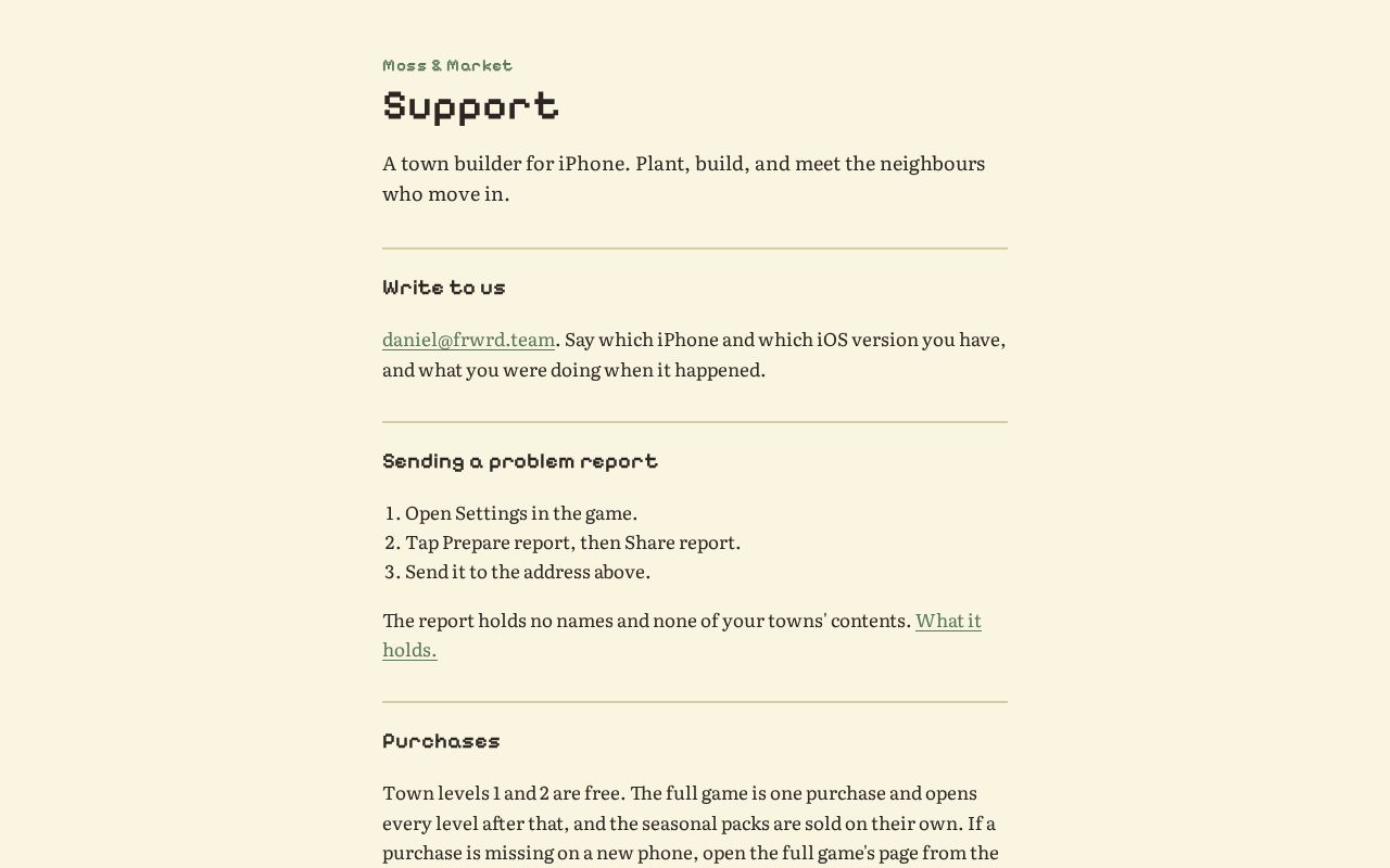Preview of Moss And Market Support