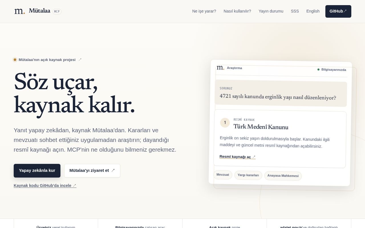 Preview of Local open-source MCP server for researching official Turkish legal sources