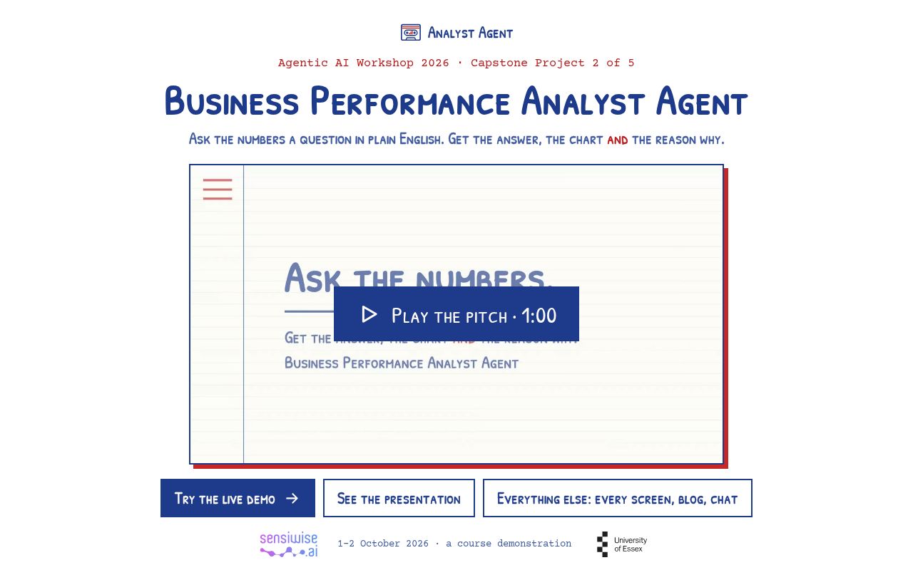 Preview of Business Analyst Agent Demo