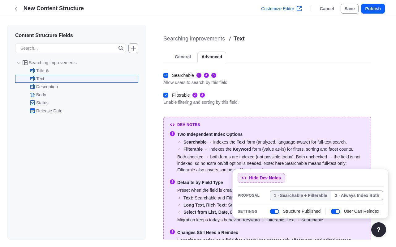 Preview of LPD 106049 Structure Builder Search Settings
