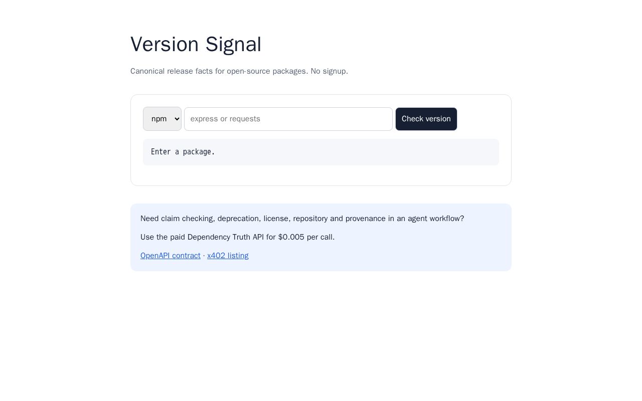 Preview of Version Signal Api