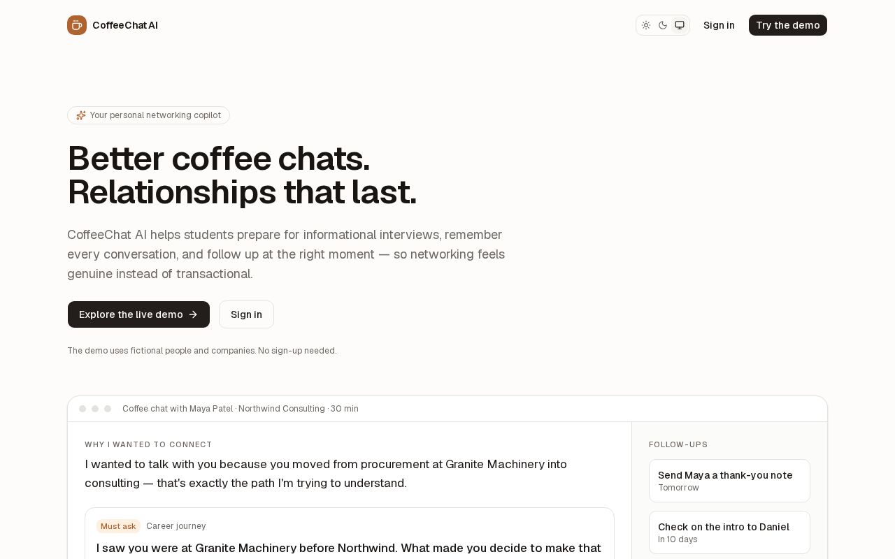 Preview of Coffeechat Ai