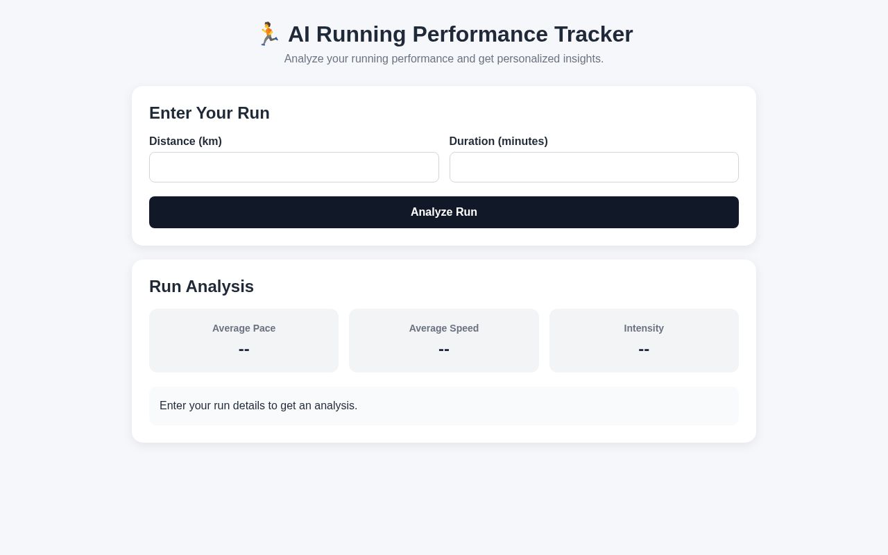 Preview of AI Running Tracker