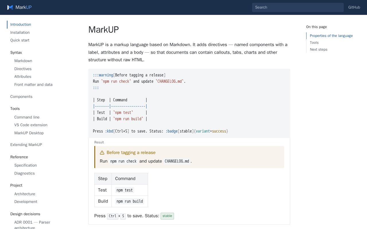 Preview of MarkUP