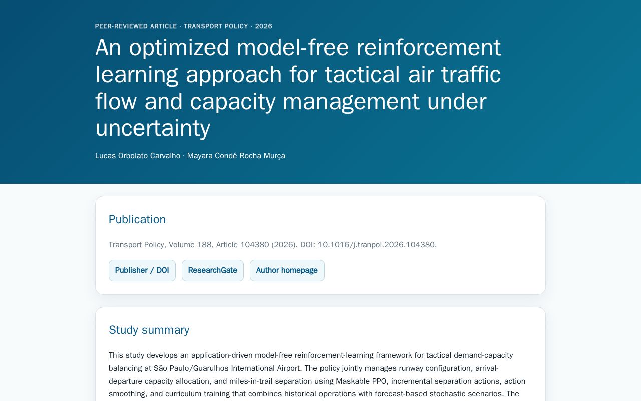 Preview of Tactical ATFM RL