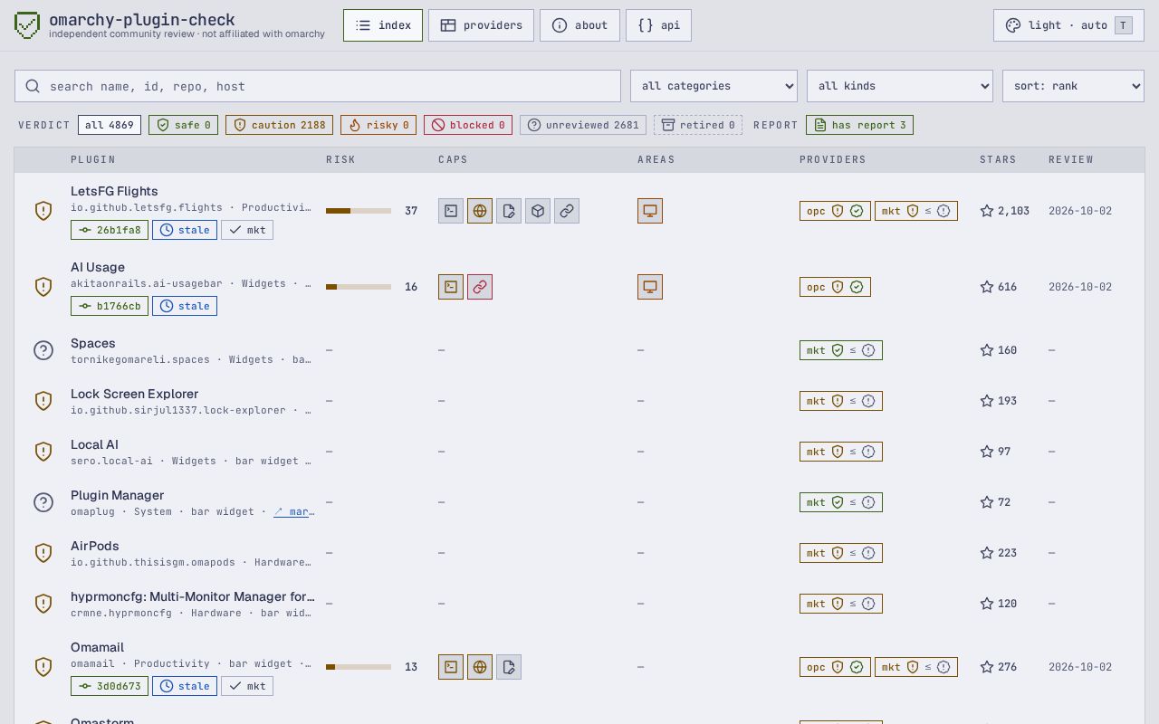 Preview of Omarchy Plugin Check