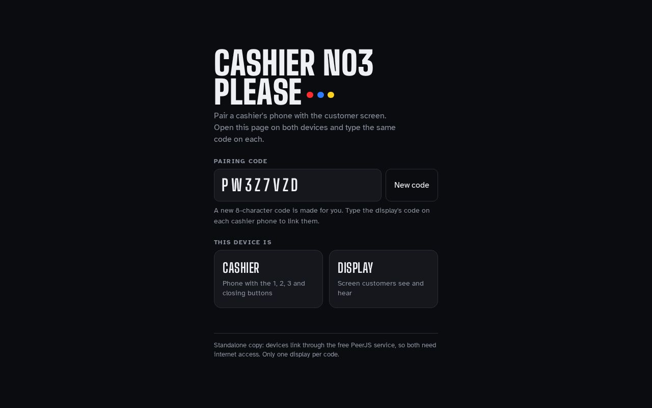 Preview of Cashier Call