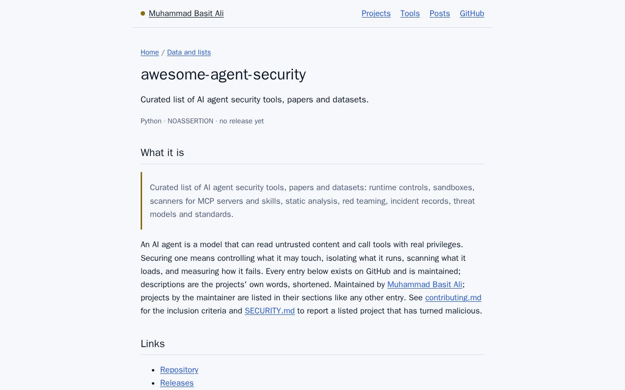Preview of Awesome Agent Security