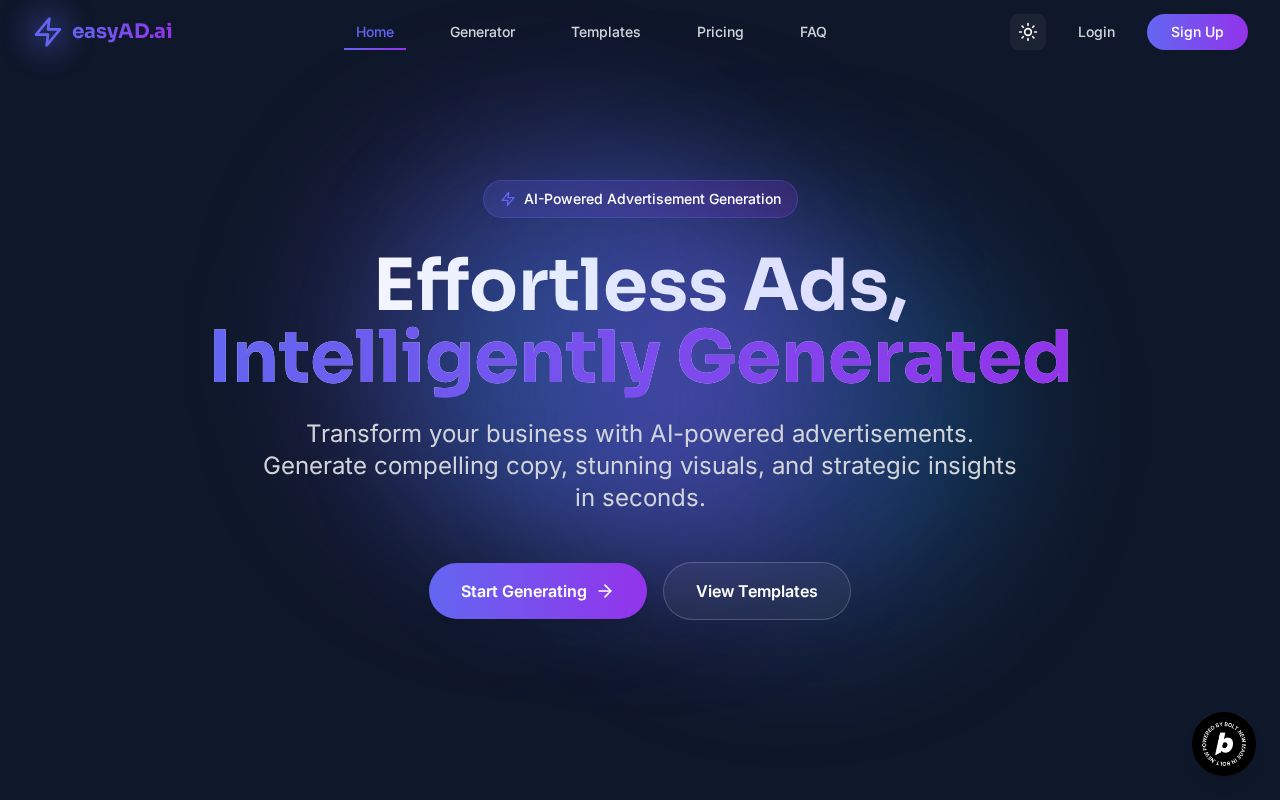 Preview of EasyAD.ai