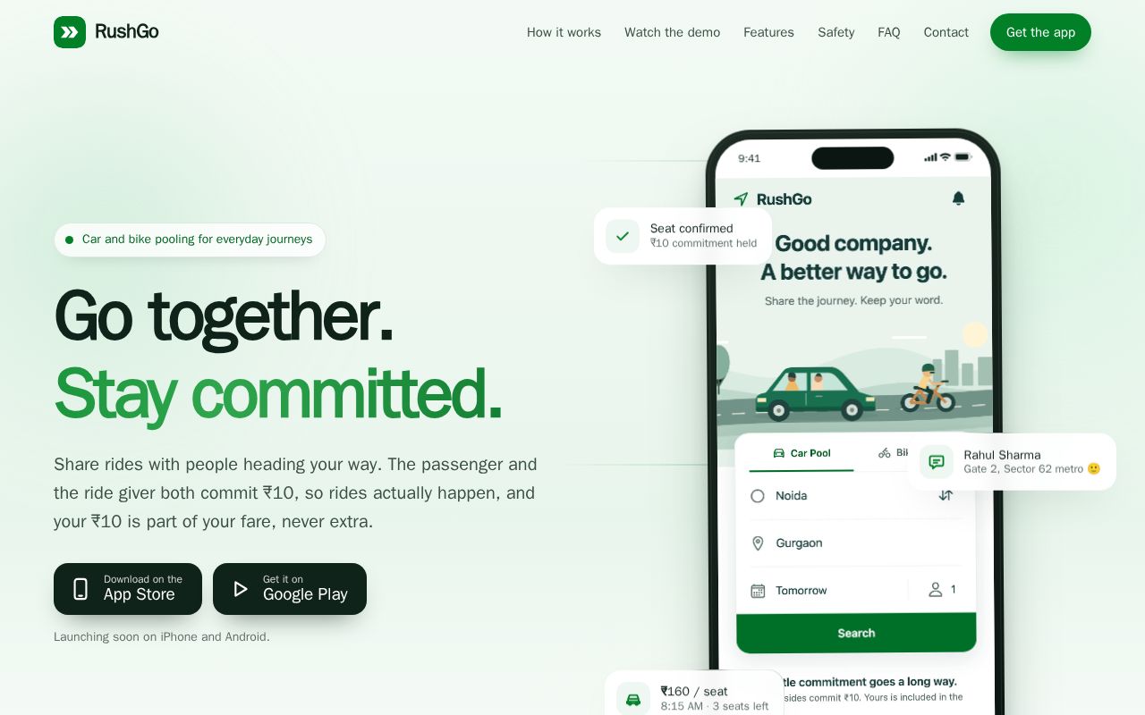 Preview of Rushgo Website
