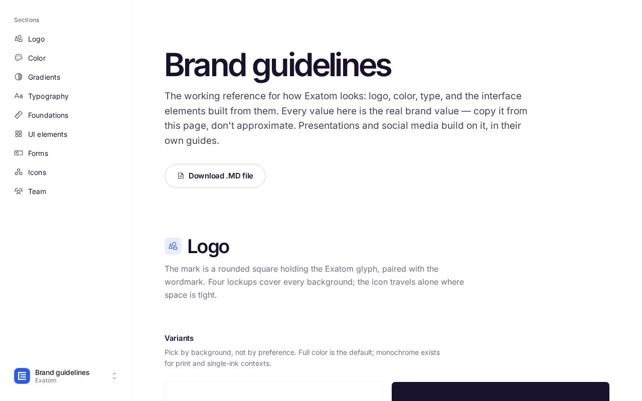 Preview of Exatom Brand Guidelines